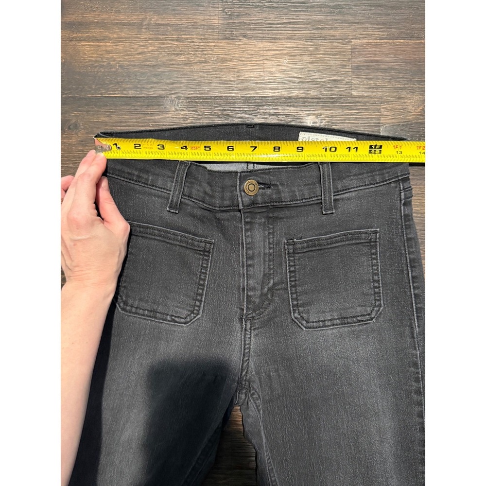 Pistola Faded Black High Rise Flare Jeans Patch Pocket Style P8003 Size 27 - Picture 5 of 7